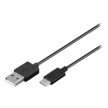 Goobay - USB-Kabel - USB-A (M) zu USB-C (M) - USB 2.0 - 3 A - 1 m - Schwarz
