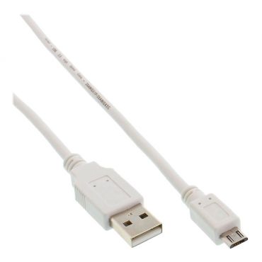 InLine Micro-USB 2.0 Kabel - USB-A Stecker an Micro-B Stecker - weiß - 1m