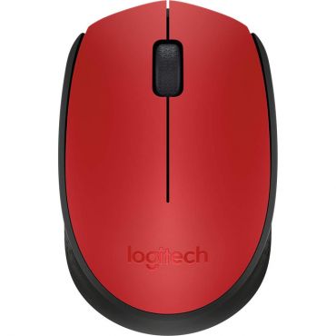 Logitech M171 - Maus - drahtlos - 2.4 GHz - kabelloser Empfänger (USB) - Schwarz, Rot