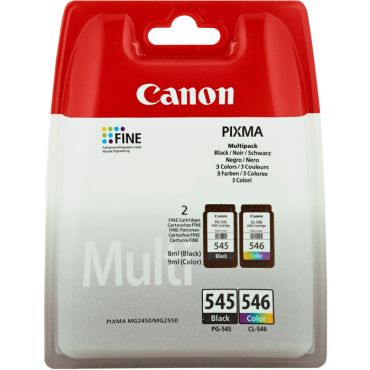 Canon PG-545 / CL-546 Multipack - 2er-Pack - Schwarz, Farbe (Cyan, Magenta, Gelb) - Original - Tintenpatrone