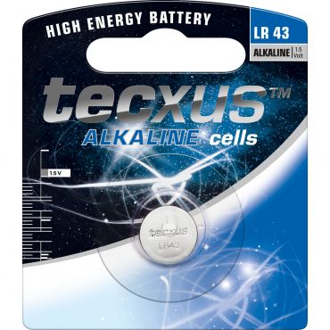 Tecxus - Alkali LR43 1,5V Knopfzelle 1er Pack