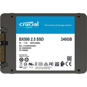 Crucial BX500 - Solid-State-Disk - 240 GB SSD - intern - 6.4 cm ( 2.5" ) - SATA 6Gb/s