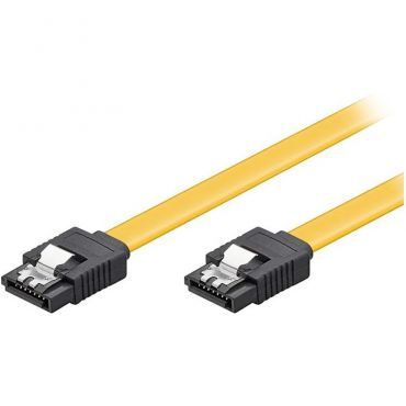 SATA-Kabel - 70 cm Farbe: gelb - gerade/gerade - mit Clip-Verriegelung- Serial ATA 150/300/600 Datenrate: 1.5/3/6 GBit/s
