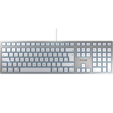 Cherry KC 6000 SLIM FOR MAC - Tastatur - USB Deutsch - Tastenschalter: CHERRY SX - Silber