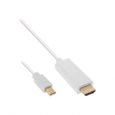 InLine DisplayPort mini zu HDMI Konverter Kabel - weiß - 0,5 m