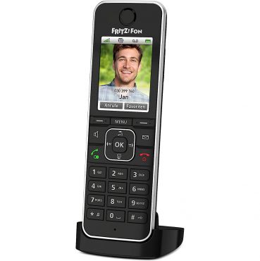 AVM FRITZ!Fon C6 - Schnurloses VoIP-Telefon - mit Internetradio mit Rufnummernanzeige - ECO DECTGAP - SIP - Schwarz