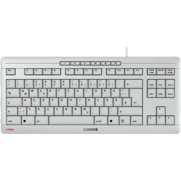 Cherry STREAM TKL - Tastatur - USB - QWERTZ - Deutsch Tastenschalter: CHERRY SX - Grau - weiß
