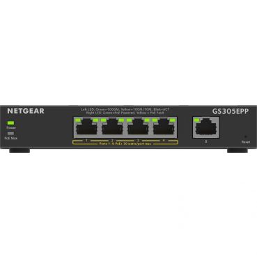 Netgear Plus GS305EPP - Switch - Smart - 5 x 10/100/1000 (4 PoE+) Desktop - wandmontierbar - PoE+ (120 W)