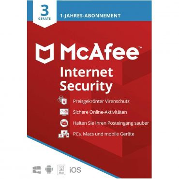 McAfee Internet Security - Abonnement-Lizenz (1 Jahr) - 3 Geräte - Download - Win - Mac - Android - iOS - Deutsch
