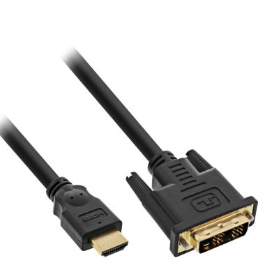 InLine HDMI zu DVI-D Konverter Kabel - vergoldete Kontakte - schwarz - 15 m - Single (18+1 pin)
