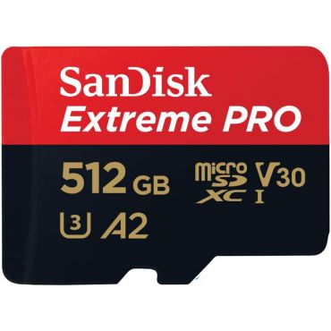 SanDisk Extreme Pro - 512 GB - A2 / Video Class V30 / UHS-I U3 / Class10 - Flash-Speicherkarte (microSDXC-an-SD-Adapter inbegriffen)