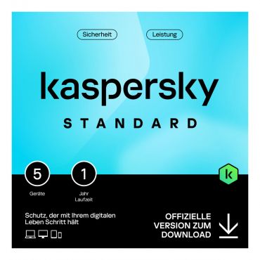 Kaspersky Standard - Abonnement-Lizenz (1 Jahr) - 5 Geräte - ESD - Win - Mac - Android - iOS - Deutsch