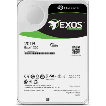 Seagate Exos X20 ST20000NM007D - 24/7 Dauerbetrieb Enterprise Festplatte - 20 TB - intern - 3.5" (8.9 cm) - SATA 6Gb/s - 7200 rpm - Puffer: 256 MB