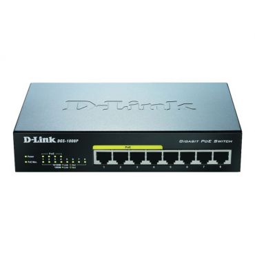 D-Link DGS 1008P - Switch - unmanaged - 4 x 10/100/1000 (PoE) + 4 x 10/100/1000 - Desktop