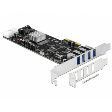DeLock PCI Express Card > 4 x external USB 3.0 Quad Channel - USB-Adapter - PCIe 2.0 x4 - USB 3.0 x 4