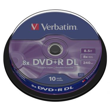 Verbatim - 10 x DVD+R DL - 8.5 GB 8x - mattes Silber - Spindel