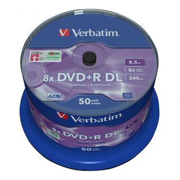 Verbatim - 50 x DVD+R DL - 8.5 GB ( 240 Min. ) 8x - mattes Silber - Spindel