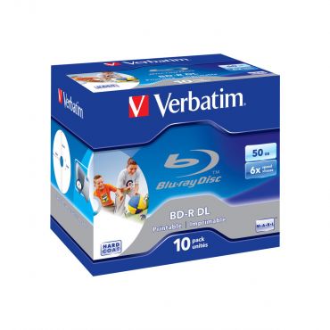 Verbatim - 10 x BD-R DL - 50 GB 6x - mit Tintenstrahldrucker bedruckbare Oberfläche - Jewel Case (Schachtel)