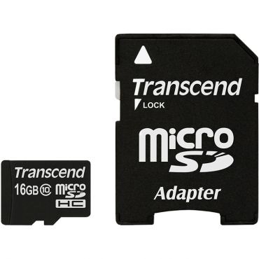 Transcend - Flash-Speicherkarte - 16 GB - microSDHC (microSDHC/SD-Adapter inbegriffen)