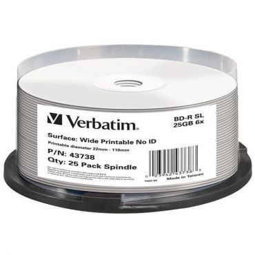 Verbatim - 25 x BD-R - 25 GB 6x - breite bedruckbare Oberfläche - Spindel