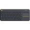 Logitech Wireless Touch Keyboard K400 Plus - Tastatur - drahtlos - 2.4 GHz - Deutsch - Schwarz