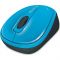 Microsoft Wireless Mobile Mouse 3500 Maus - rechts- und linkshändig - optisch - 3 Tasten - drahtlos - 2.4 GHz - kabelloser Empfänger (USB) - Cyanblau