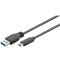 Goobay - USB-Kabel - USB-3.1 (M) Gen 1 Typ C auf USB-3.0 Typ A (M) - 2 m - Schwarz