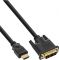 InLine HDMI zu DVI-D Konverter Kabel - vergoldete Kontakte - schwarz - 7,5 m - Single (18+1 pin)