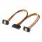 Goobay Strom-Y-Kabel, SATA Buchse an 2x SATA Stecker gewinkelt mit Clip, 0,20m