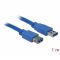 DeLOCK - USB 2.0/3.0 Verlängerungskabel - 4-polig USB Typ A Stecker auf 4-polig USB Typ A Buchse - 1 m - Blau