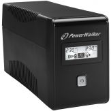 BlueWalker PowerWalker VI 650 LCD - USV - Wechselstrom 220/230/240 V 360 Watt - 650 VA - 7 Ah - USB - Ausgangsanschlüsse: 2 - Schwarz