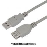 USB 1.1/2.0 - Verlängerungskabel - Stecker USB-A <-> Buchse USB-B - 1,8 m - beige