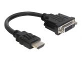 Delock HDMI-DVI Adapter-Kabel - HDMI Stecker auf DVI Buchse (funktioniert in beide Richtungen) - 20 cm - Schwarz