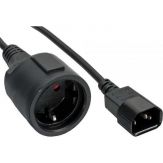 InLine Netz Adapter Kabel - Kaltgeräte C14 auf Schutzkontakt Buchse - für USV - 1m