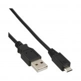 InLine micro-USB Sync- & Ladekabel - USB A - Micro-USB B - 1m - Kabel - Digital / Daten Kabel - 5-polig - Schwarz