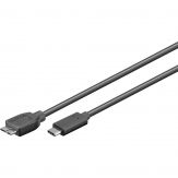 USB3.1 Verbindungskabel st.B micro 3.0 <> st.3.1 Typ C, 0,6 m, schwarz