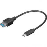 USB3.1 Verbindungskabel bu.A 3.0 <> st.3.1 Typ C, 0,2m, schwarz - OTG
