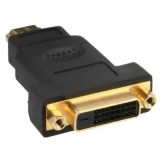 InLine HDMI-DVI Adapter - HDMI Stecker auf DVI Buchse (funktioniert in beide Richtungen) - vergoldete Kontakte - 4K2K kompatibel - Schwarz