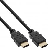 InLine HDMI Kabel - HDMI-High Speed mit Ethernet - Stecker / Stecker - schwarz / gold - 2m