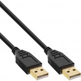 InLine USB 2.0 Verbindungskabel - st.A <-> st.A - schwarz - Kontakte gold - 2m