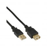 InLine USB 2.0 Verlängerungskabel - Stecker / Buchse - Typ A - schwarz - Kontakte gold - 2m
