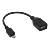Goobay Micro-USB Adapterkabel - Micro-B Stecker an USB A Buchse - 0,15m - schwarz