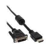 InLine HDMI zu DVI-D Konverter Kabel - schwarz - 0,5 m - Single (18+1 pin)