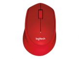 Logitech M330 SILENT PLUS - Maus - 3 Tasten - drahtlos - 2.4 GHz - kabelloser Empfänger (USB) - Rot