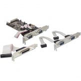 DeLock PCI Express card 4 x serial, 1x parallel - Adapter Parallel/Seriell - PCIe - RS-232 - 4 Anschlüsse + 1 paralleler Port