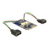DeLock MiniPCIe I/O PCIe full size 2 x USB 2.0 - USB-Adapter - PCIe Mini Card - USB 2.0 x 2