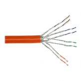 InLine Duplex Verlegekabel Cat.7a - S/FTP (PiMF) - 2x 4x2x0,58 AWG23 - 1200MHz - halogenfrei - orange - 300m