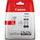 Canon PGI-570PGBK XL Twin Pack - 2er-Pack - 22 ml - Hohe Ergiebigkeit - Schwarz - Original - Blister mit Diebstahlsicherung - Tintenpatrone