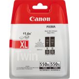 Canon PGI-550PGBK XL Twin pack - 2er-Pack - 22 ml - Hohe Ergiebigkeit - Schwarz - Original - Blister mit Diebstahlsicherung - Tintenpatrone