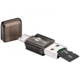 goobay USB 2.0/ USB-C CardReader - Kartenleser extern für microSD - microSDHC - microSDXC - USB 2.0
